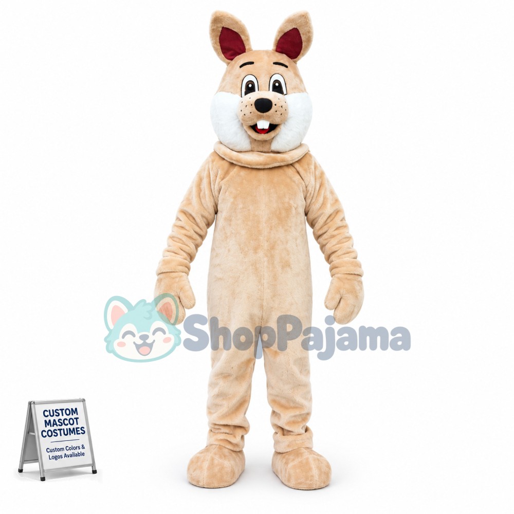 The Khaki Rabbit Following the Order Mascot Costume