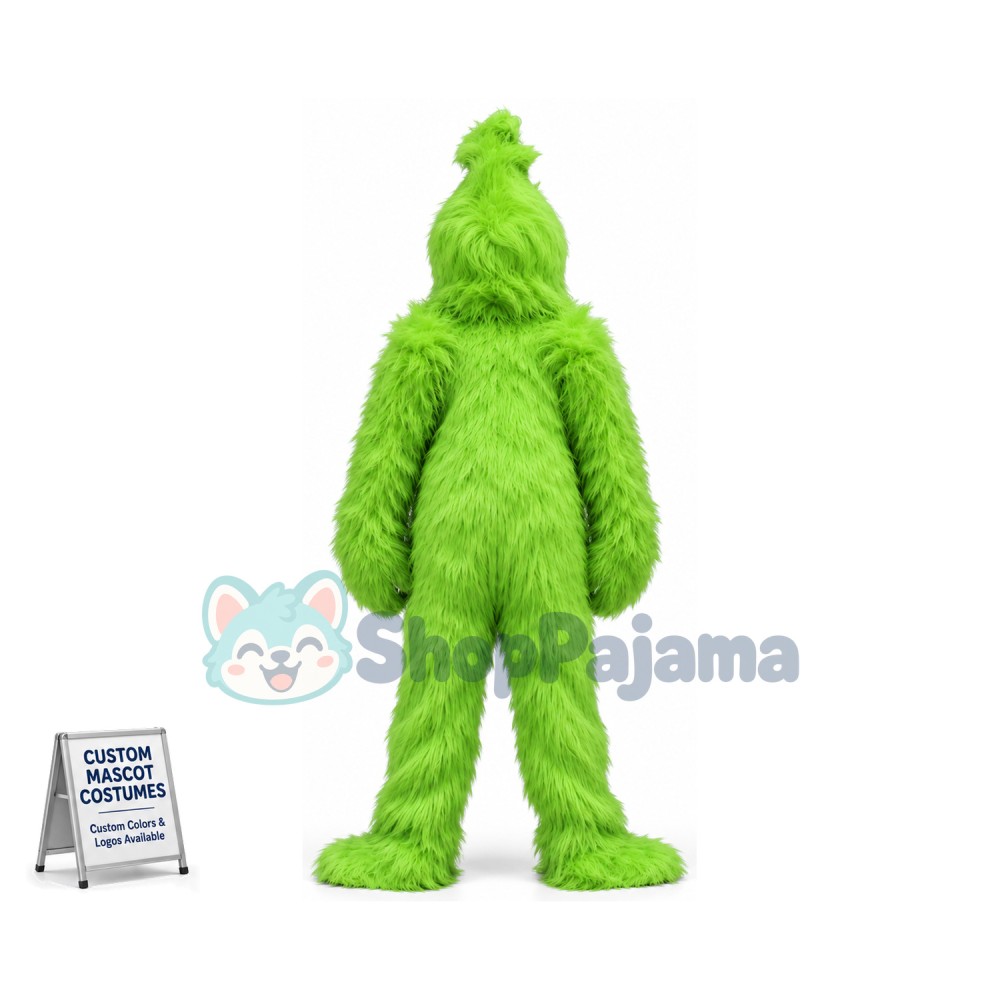 Coquettish Green Orangutan Long Wool Mascot Costume