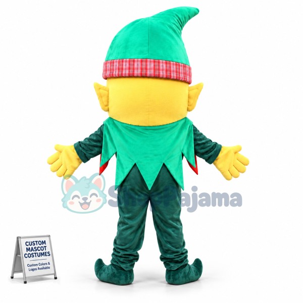Dwarf Elf In Green Hat Mascot Costume