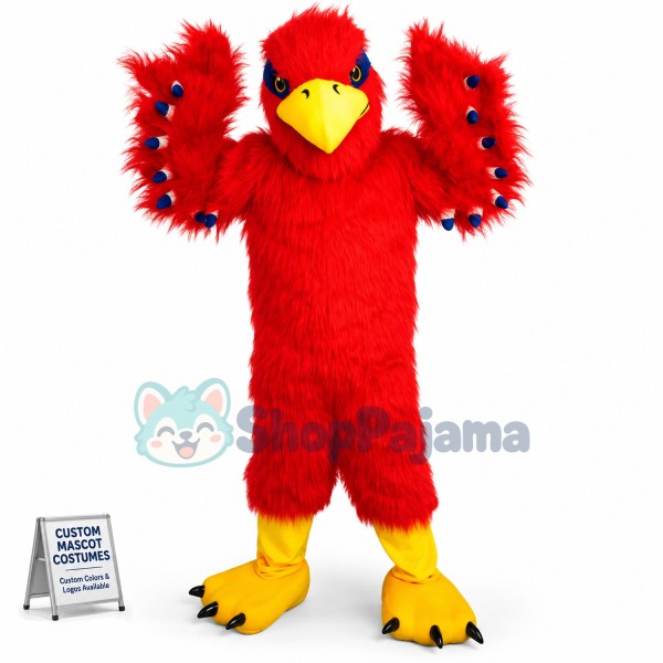 The Waving Wings Red-haired Falcon Mascot Costume