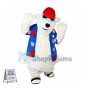 Beach Polar Bear Wearing Printed Shirt Mascot Costume