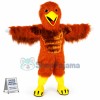 Warning Orange Hairy Muscular Falcon Mascot Costume
