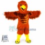 Warning Orange Hairy Muscular Falcon Mascot Costume