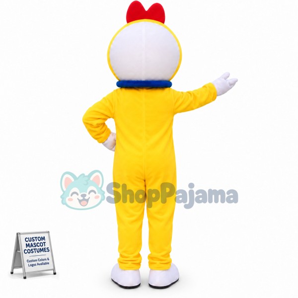 Adorable Cartoon Dorami With Bow Mascot Costume