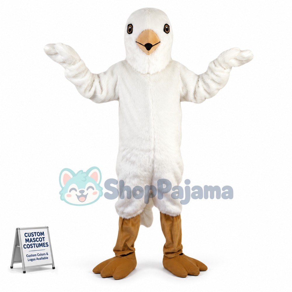 Flying Short Plush Seagull Mascot Costume