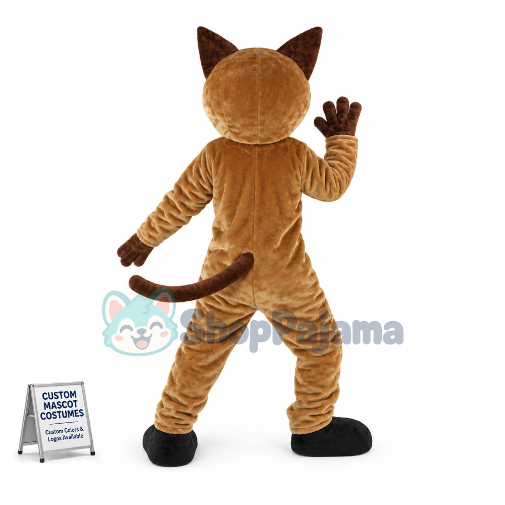Alert Cat With Water Blue Eyes Mascot Costume