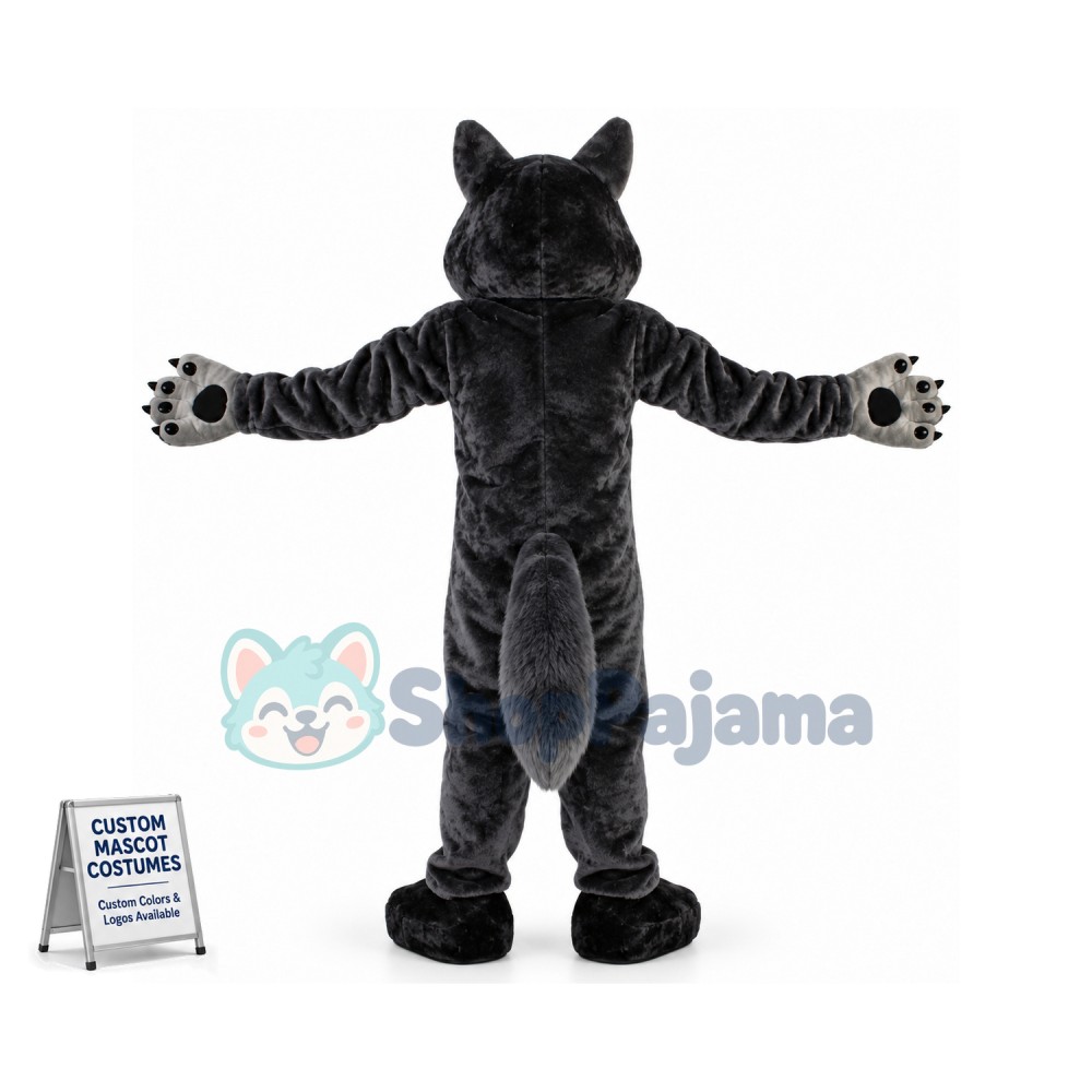 Adult Muscular Forceful Wolf Mascot Costume