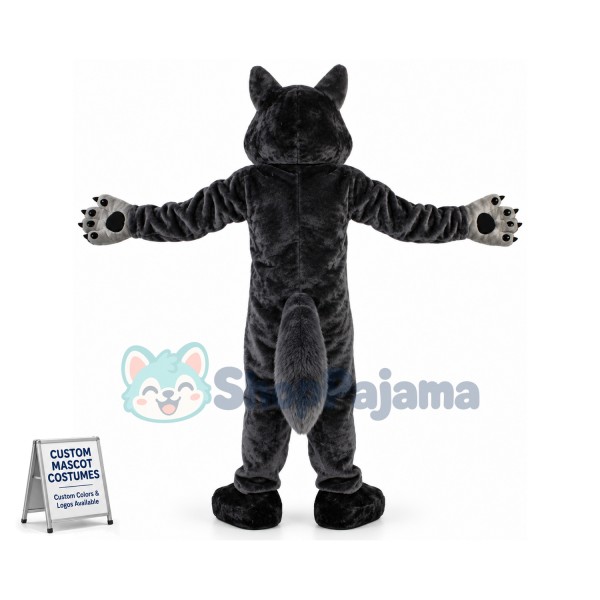 Adult Muscular Forceful Wolf Mascot Costume