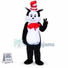 Black & White Cat Wearing Magic Hat Mascot Costume