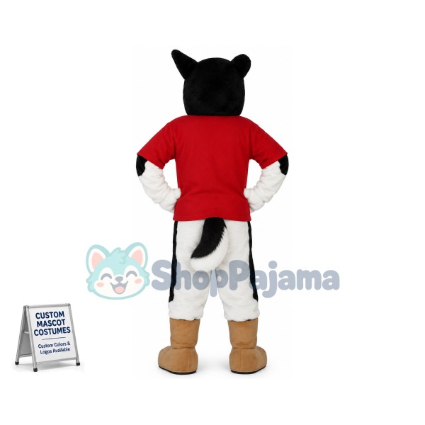 Strong Husky Doing Morning Exercise Mascot Costume