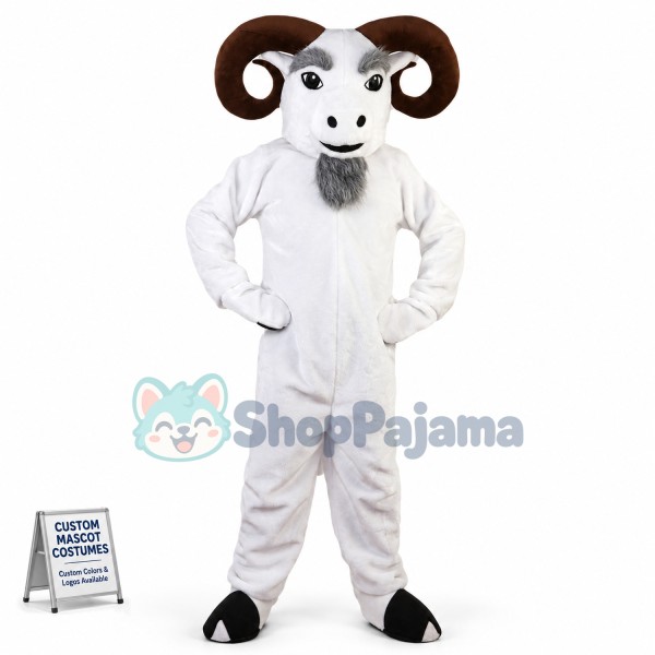 The Leading White Old Goat Mascot Costume