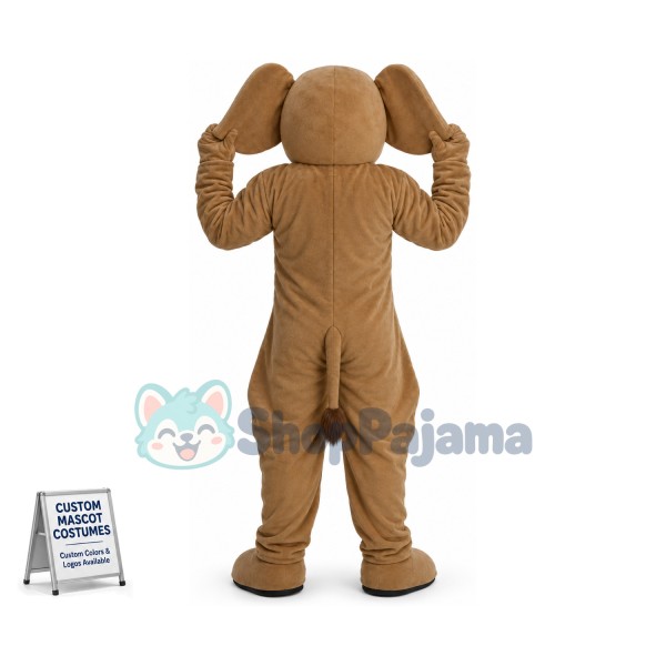 Brown Elephant With Drooping Ears Mascot Costume
