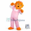 Beautiful Pet Dog In Pink Overalls Mascot Costume