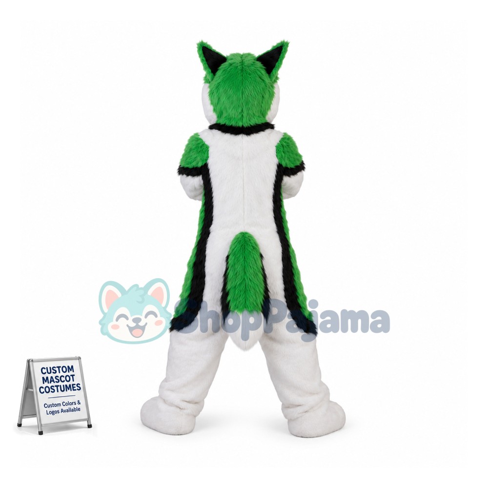 The Angry Green Wolf Soft Mascot Costume