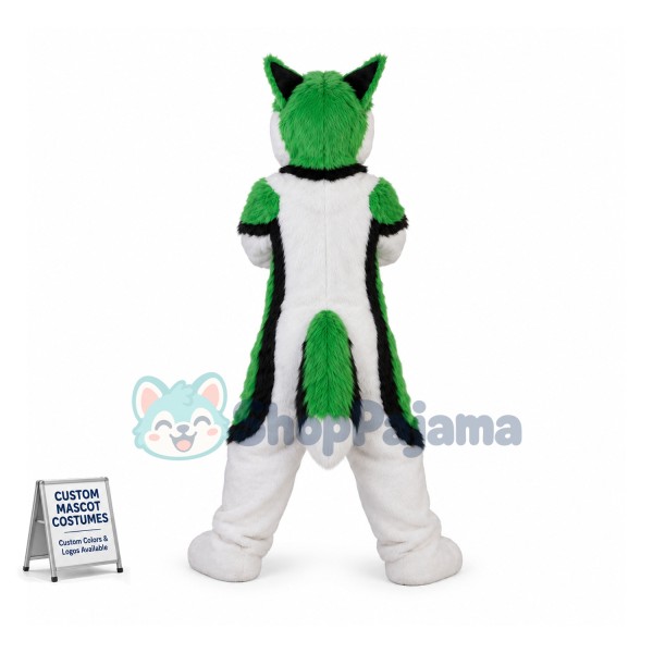 The Angry Green Wolf Soft Mascot Costume