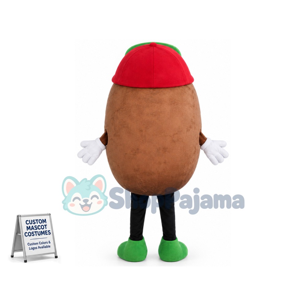 Coffee Bean In The Baseball Cap Mascot Costume