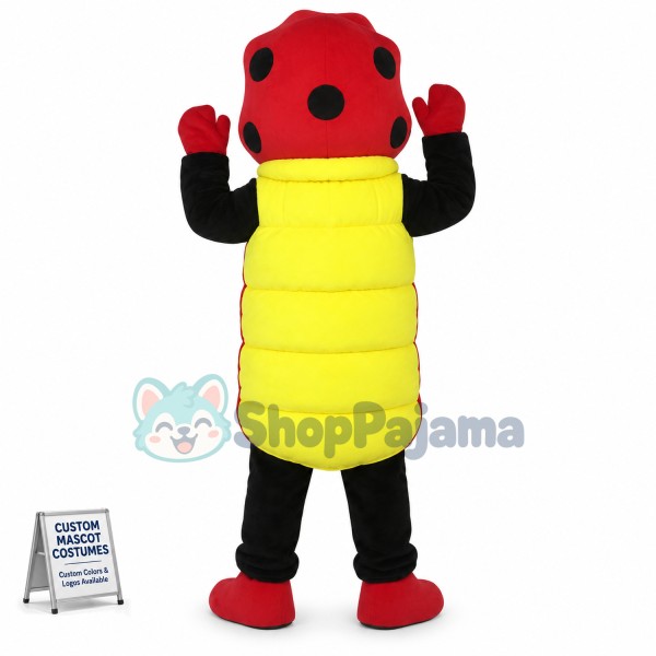 Metamorphosis of Yellow Ladybug Mascot Costume
