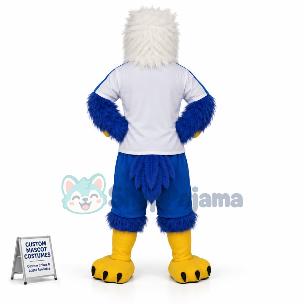 The Hale Blue Hairy Eagle Mascot Costume