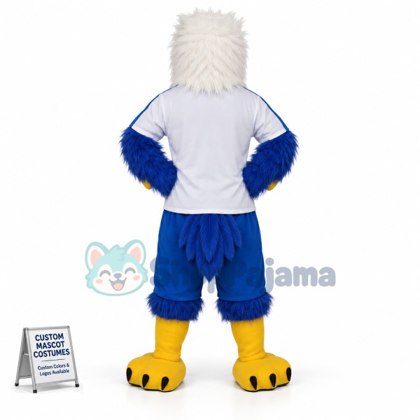 The Hale Blue Hairy Eagle Mascot Costume