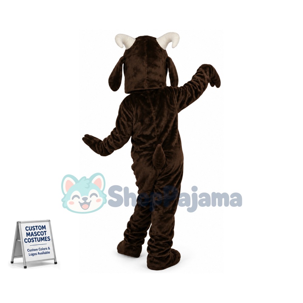 Captive Brown Goat of Farm Mascot Costume