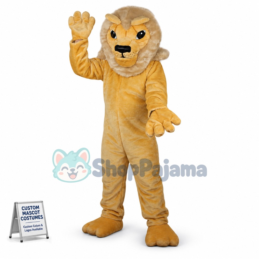 Wrestling Brown Male Lion Mascot Costume