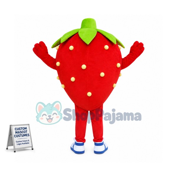 Cute Cartoon Cream Strawberry Mascot Costume