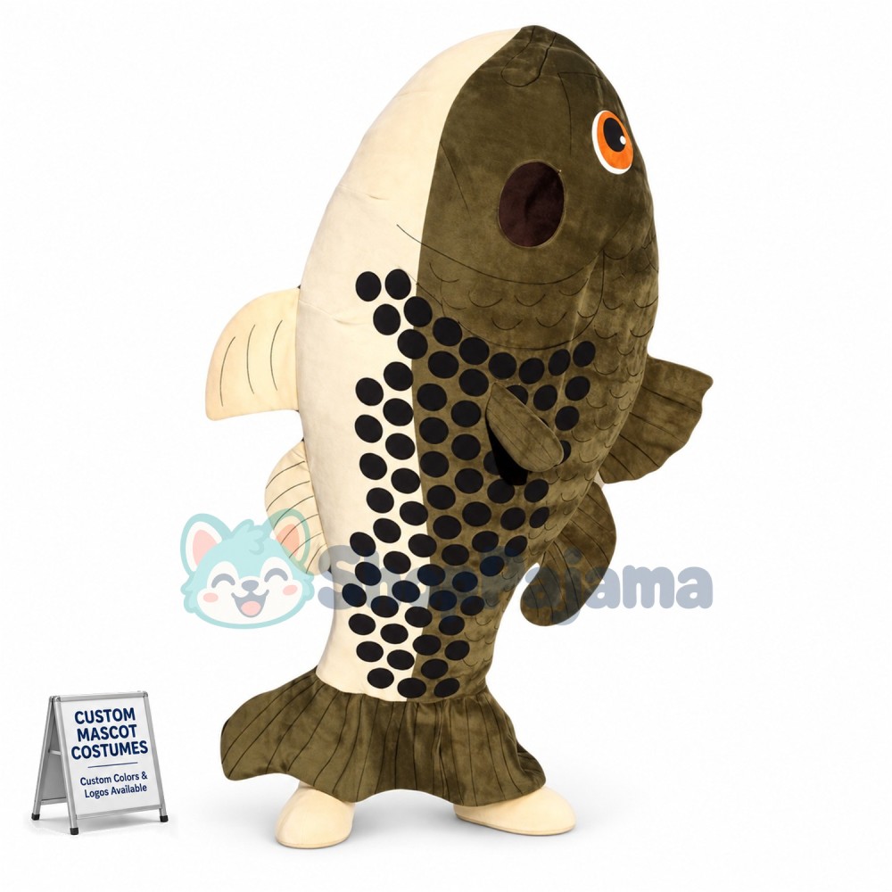 Vividly Erected Crucian Carp Mascot Costume