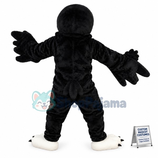 Adult Bulky Black Bird Mascot Costume