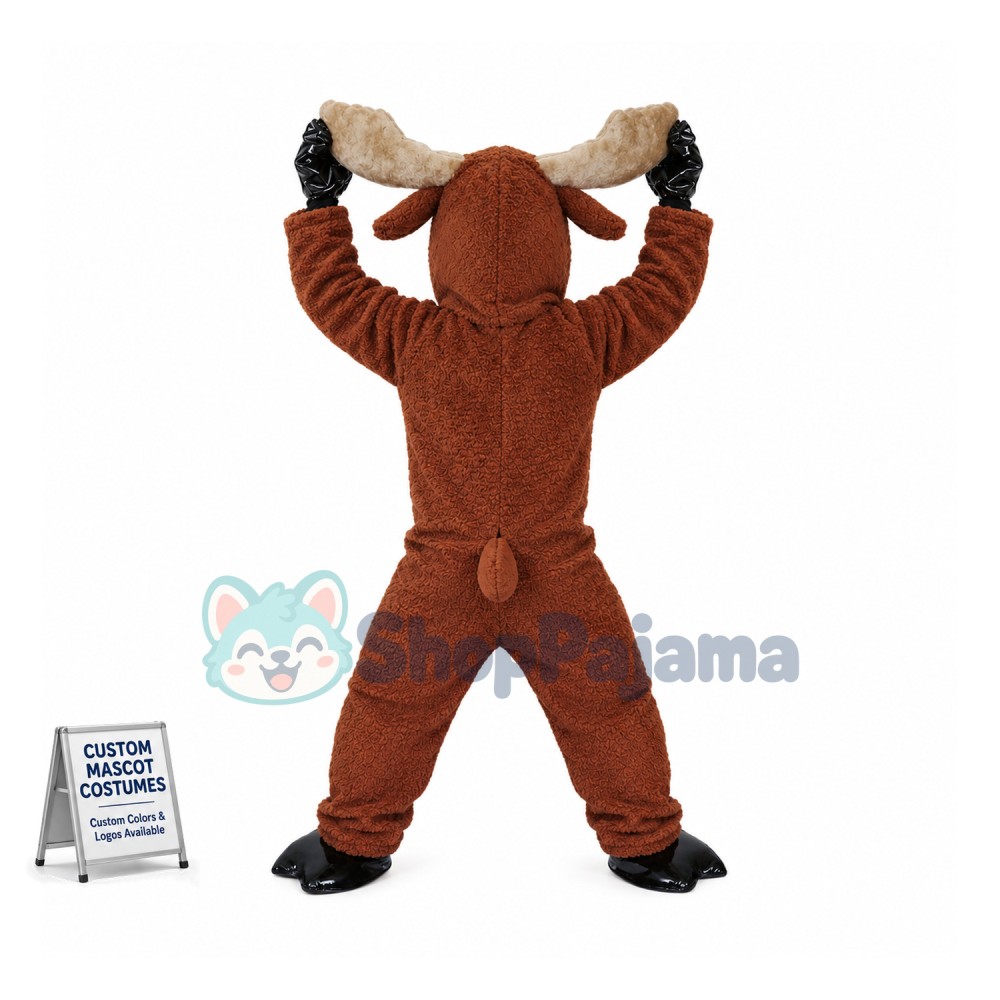 Exuberant Adult Plush Reindeer Mascot Costume
