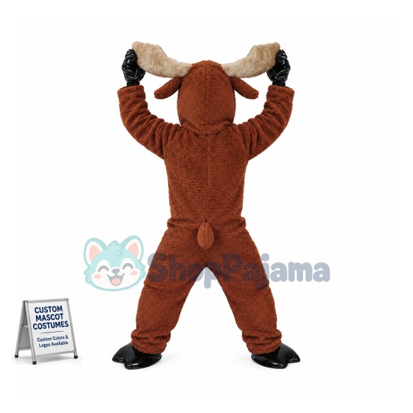 Exuberant Adult Plush Reindeer Mascot Costume