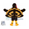 Peacock With Golden Tail Feathers Mascot Costume