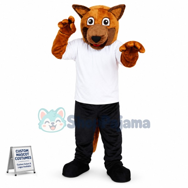 The Training Brown Police Wolfdog Mascot Costume