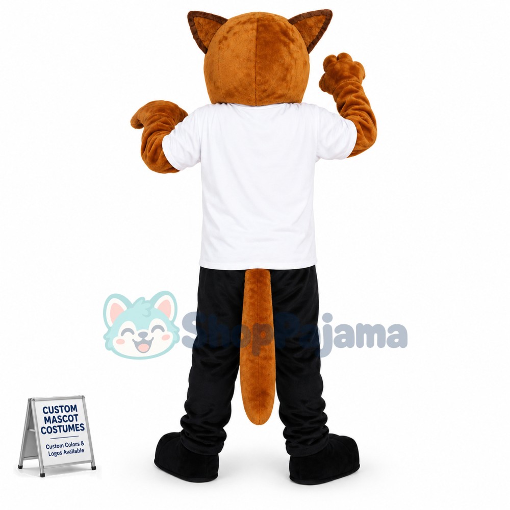 The Training Brown Police Wolfdog Mascot Costume
