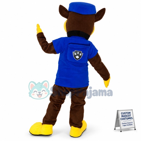 Blue Paw Patrol Chase Mascot Adult Cartoon Costume