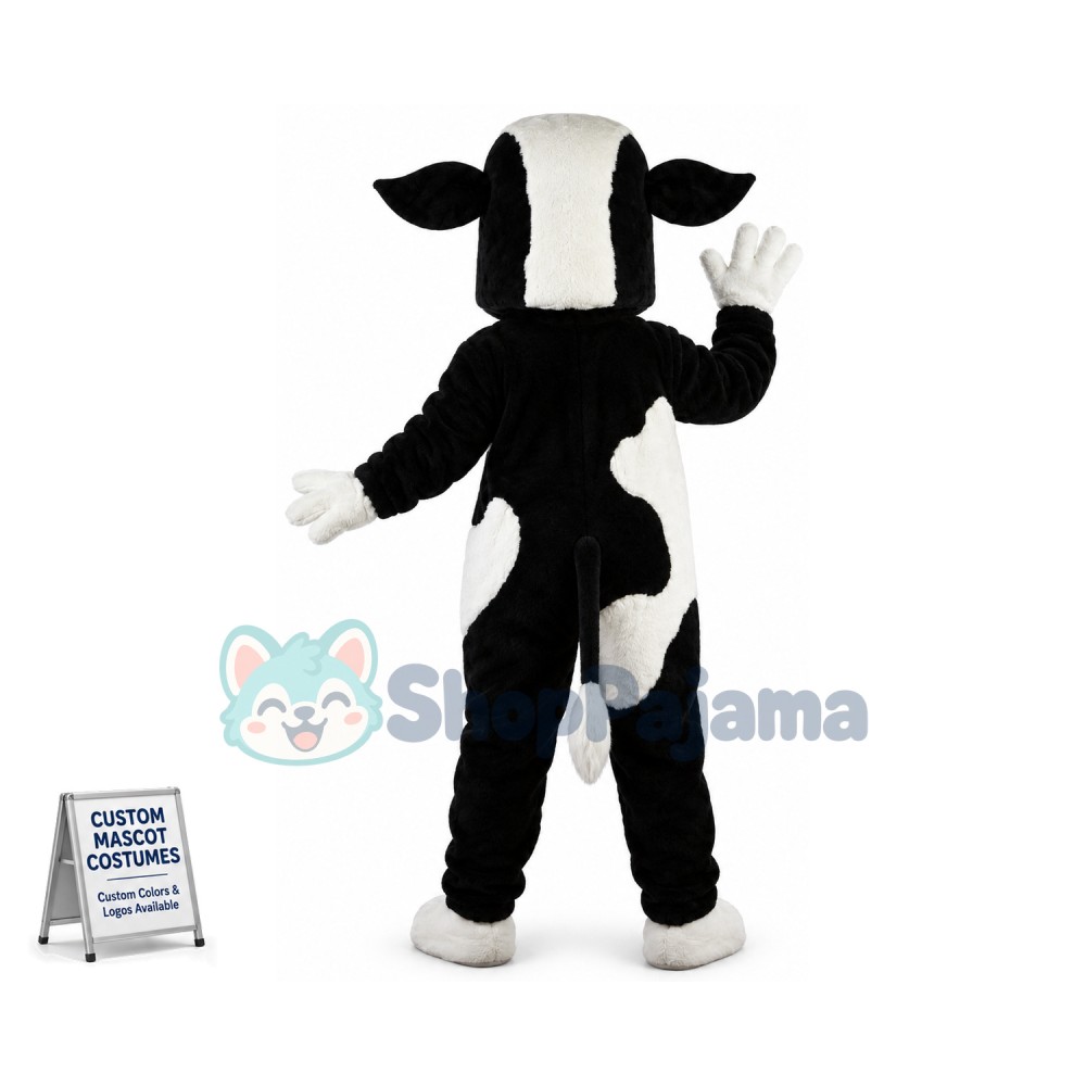 Black Cow With Mild Spleen Mascot Costume
