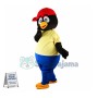 Active Penguin Baby Wearing Peaked Cap Mascot Costume