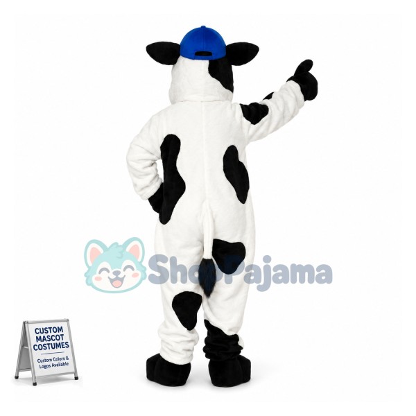 Worker Cow of Milk Factory Mascot Costume