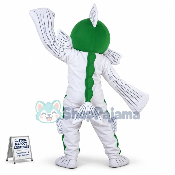 Ugly Green Head Catfish Mascot Costume