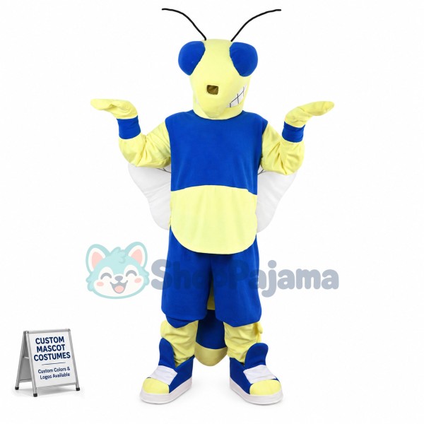 The Lightweight Blue & Yellow Bee Mascot Costume