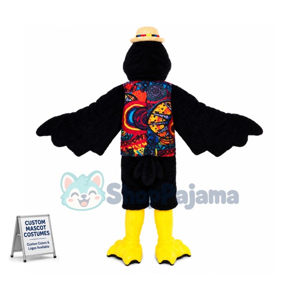 Vacation Eagle In National Vest Mascot Costume