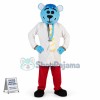 Auscultated Doctor Blue Bear Mascot Costume