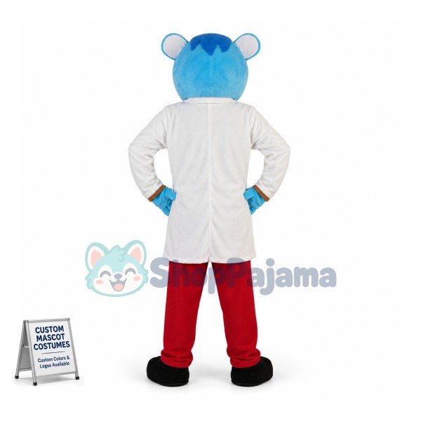 Auscultated Doctor Blue Bear Mascot Costume