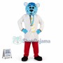 Auscultated Doctor Blue Bear Mascot Costume