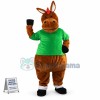 The Standing Donkey In Green Shirt Mascot Costume