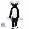 Adult Black Goat With Hale Horns Mascot Costume