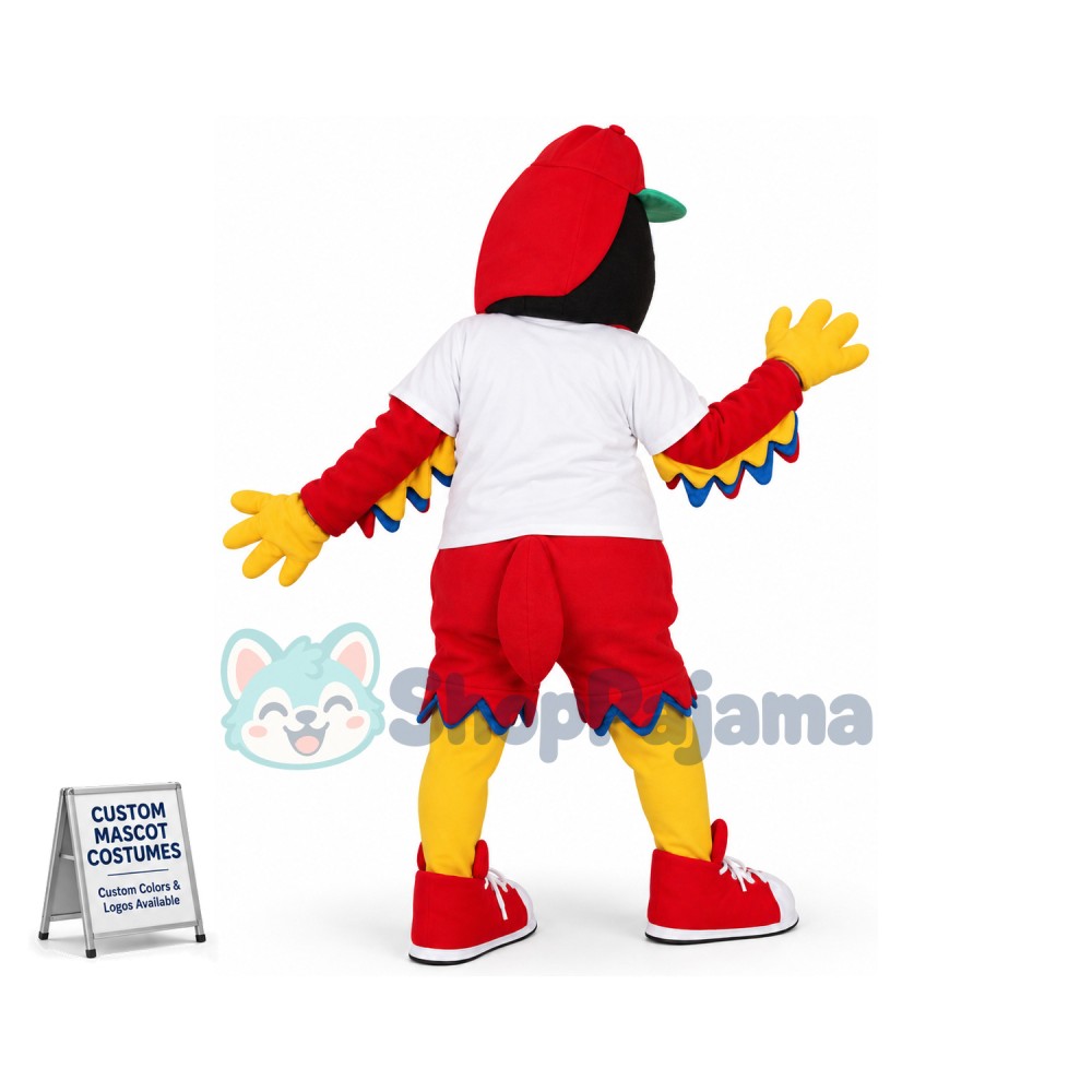 Nervous Red Sport Cock Mascot Costume