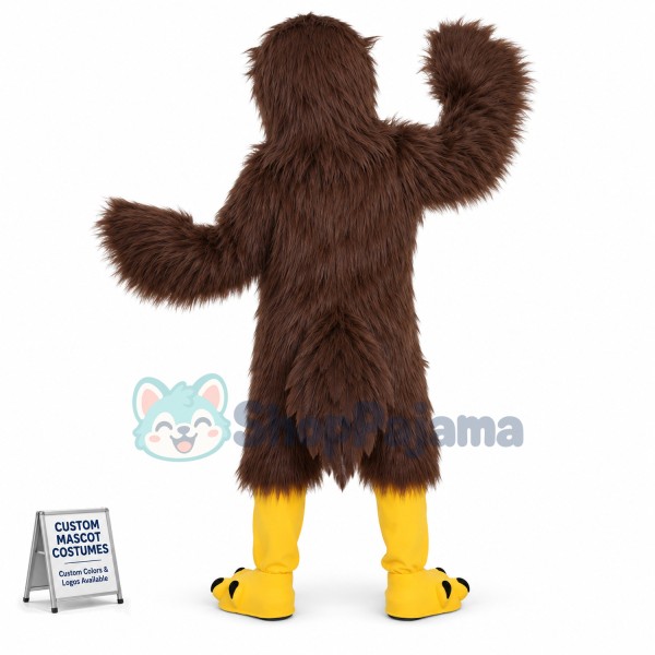 Brown Hairy Vulture Mascot Costume