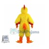 Yellow Hairy Fighting Chicken Mascot Costume