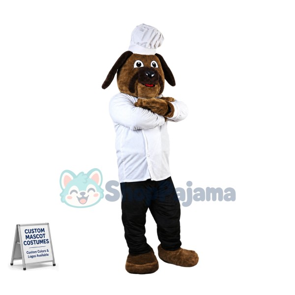 Calm Restaurant Chef Dog Mascot Costume