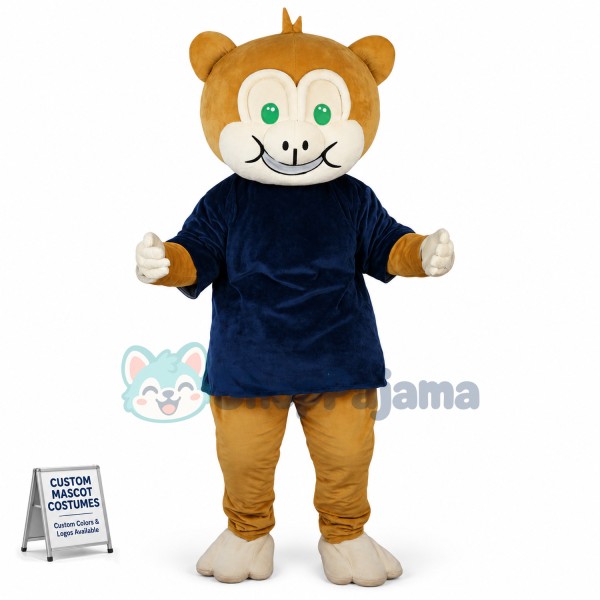 The Naive Green Eyed Monkey Mascot Costume